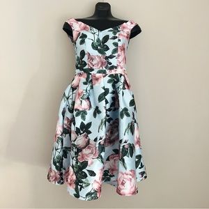 Chi Chi London size 4 light blue floral dress